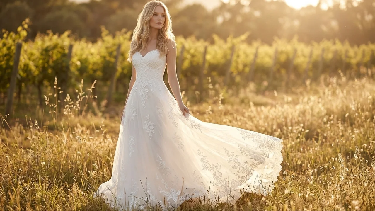 Romantic Lace & Tulle A-Line Wedding Dress - 6