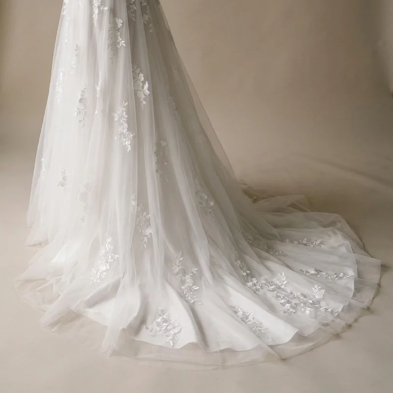 Aurora Applique A-Line Wedding Dress - 4