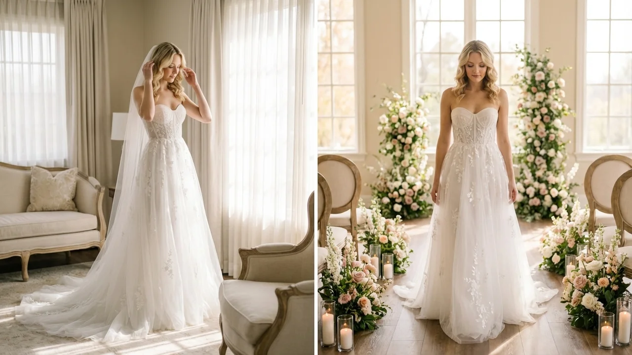 Aurora Applique A-Line Wedding Dress - 5