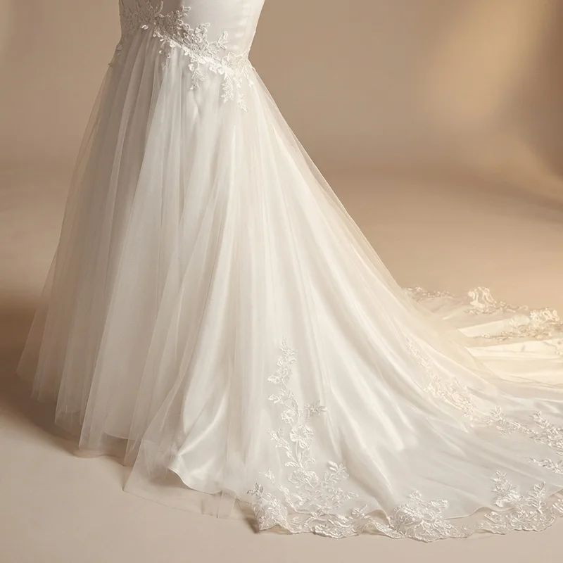 Celeste Applique Mermaid Wedding Dress - 4