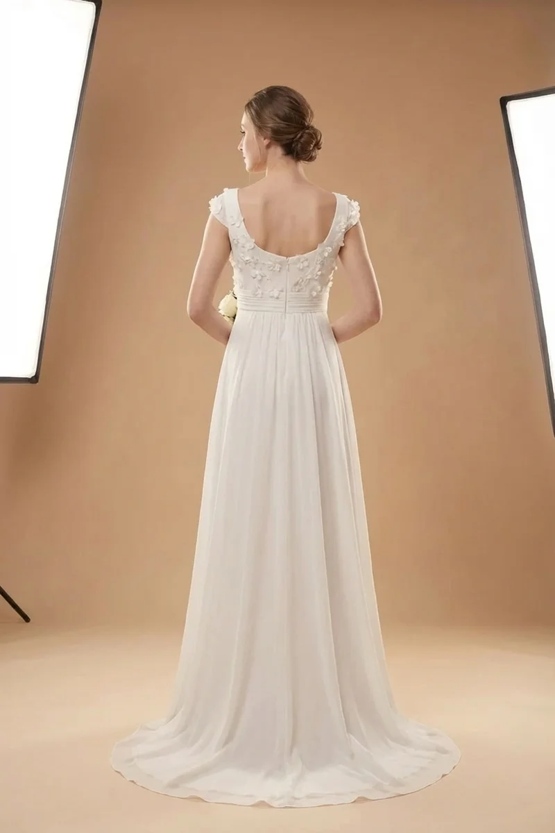 Dahlia Applique Empire Waist Wedding Dress - 2
