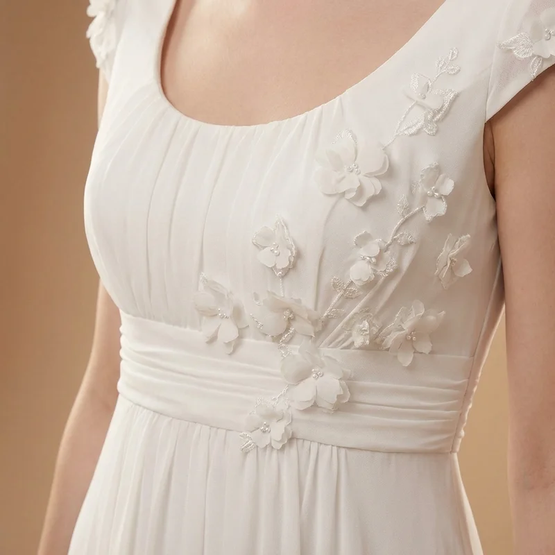 Dahlia Applique Empire Waist Wedding Dress - 3