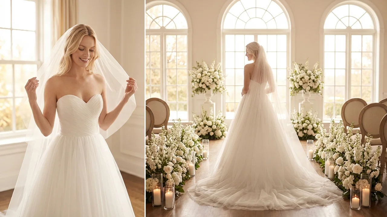 Eleanor Classic Tulle Ball Gown Wedding Dress - 5