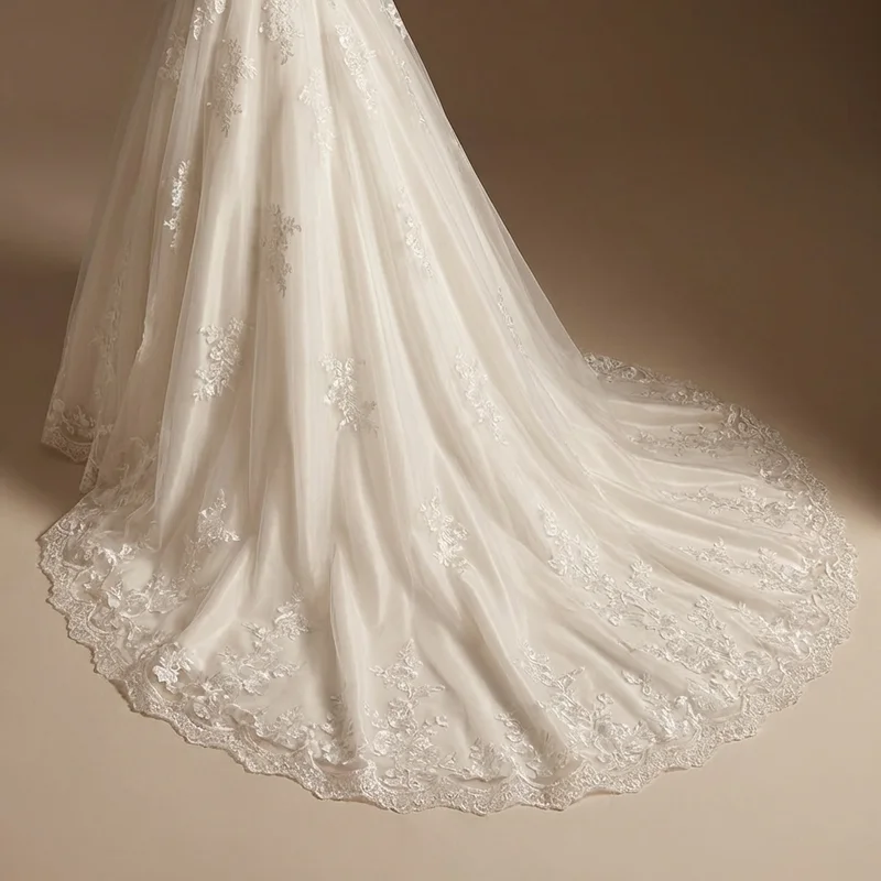 Vivienne Lace Ball Gown Wedding Dress - 4