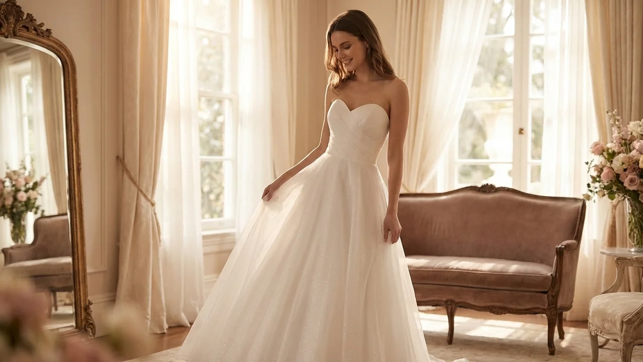 Isabelle Sparkle Organza Ball Gown Wedding Dress - 5