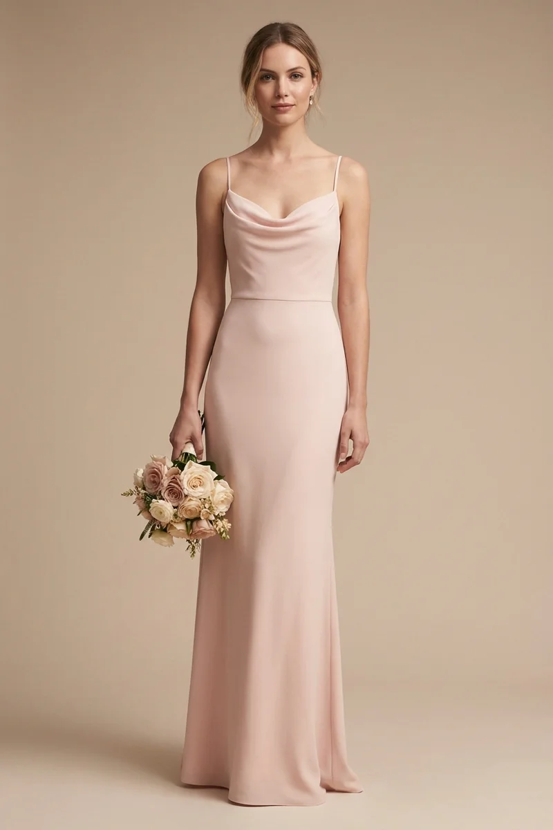 Seraphina Blush Sheath Wedding Dress - 1