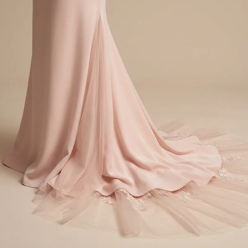 Seraphina Blush Sheath Wedding Dress - 4