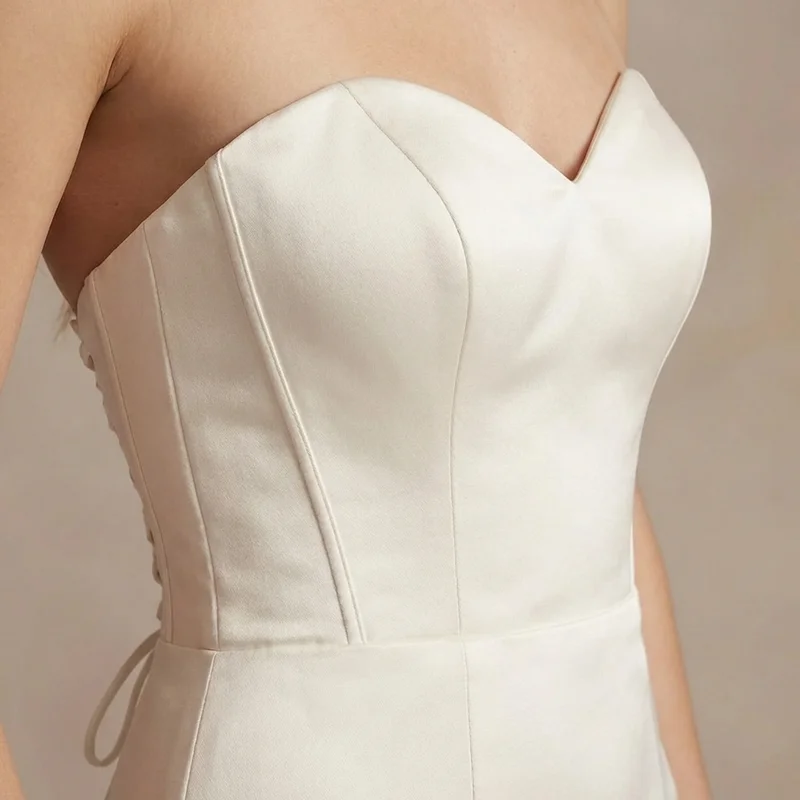 Anastasia Satin Corset Back Mermaid Wedding Dress - 3