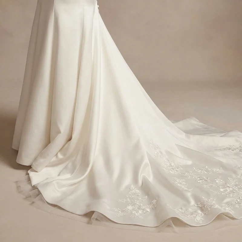 Anastasia Satin Corset Back Mermaid Wedding Dress - 4