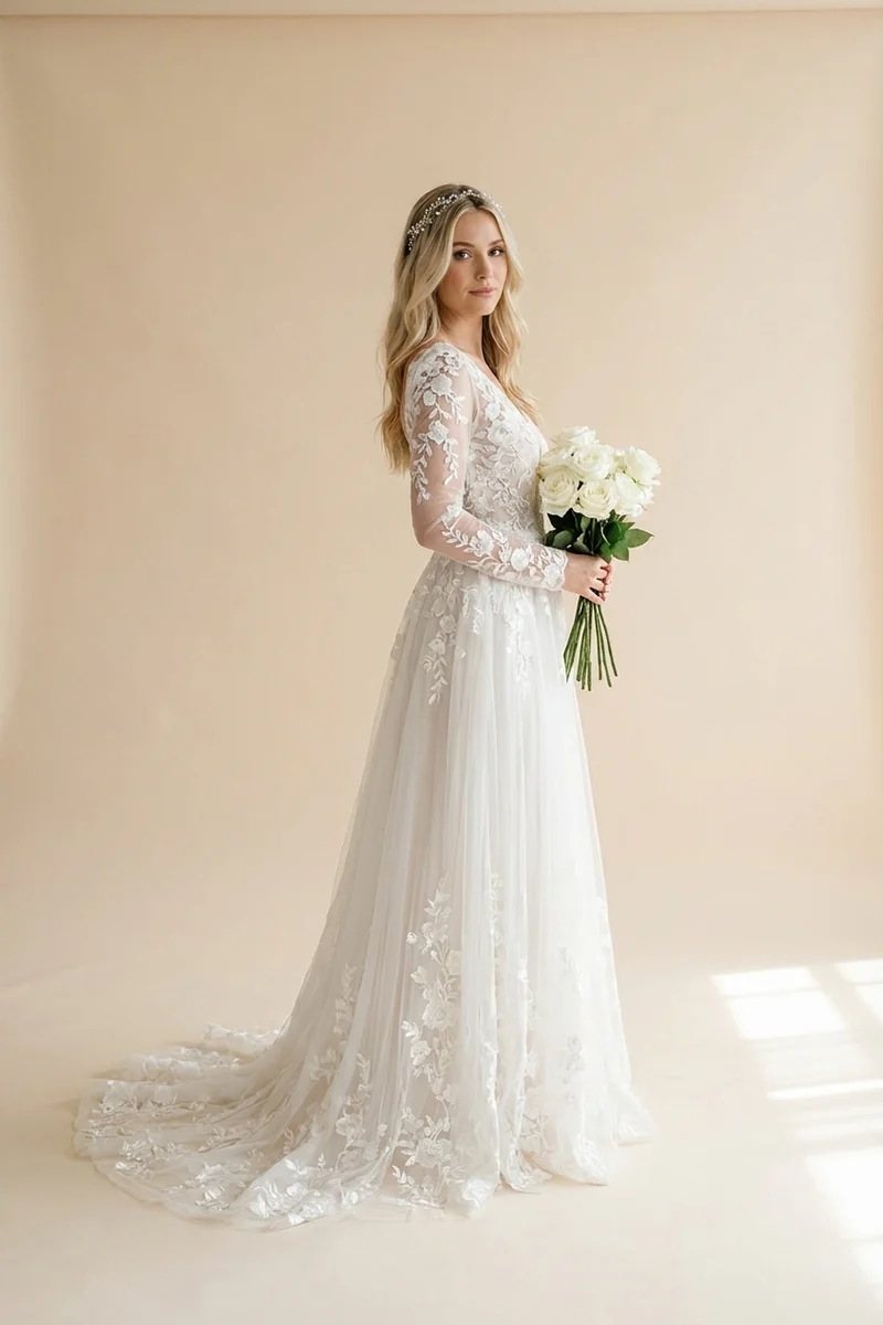 Crystal Vine Bridal Headpiece with Pearl Accents - 1