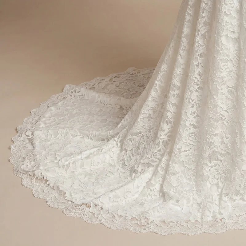 Rosalie Maternity Lace Overlay Wedding Dress - 4