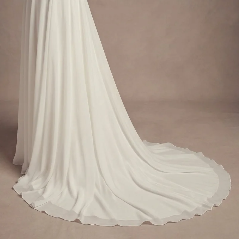 Modern Asymmetric One-Shoulder Wedding Dress - 4