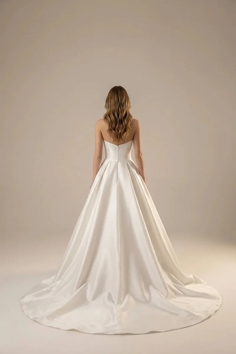 Classic Satin Sweetheart Ball Gown - 2