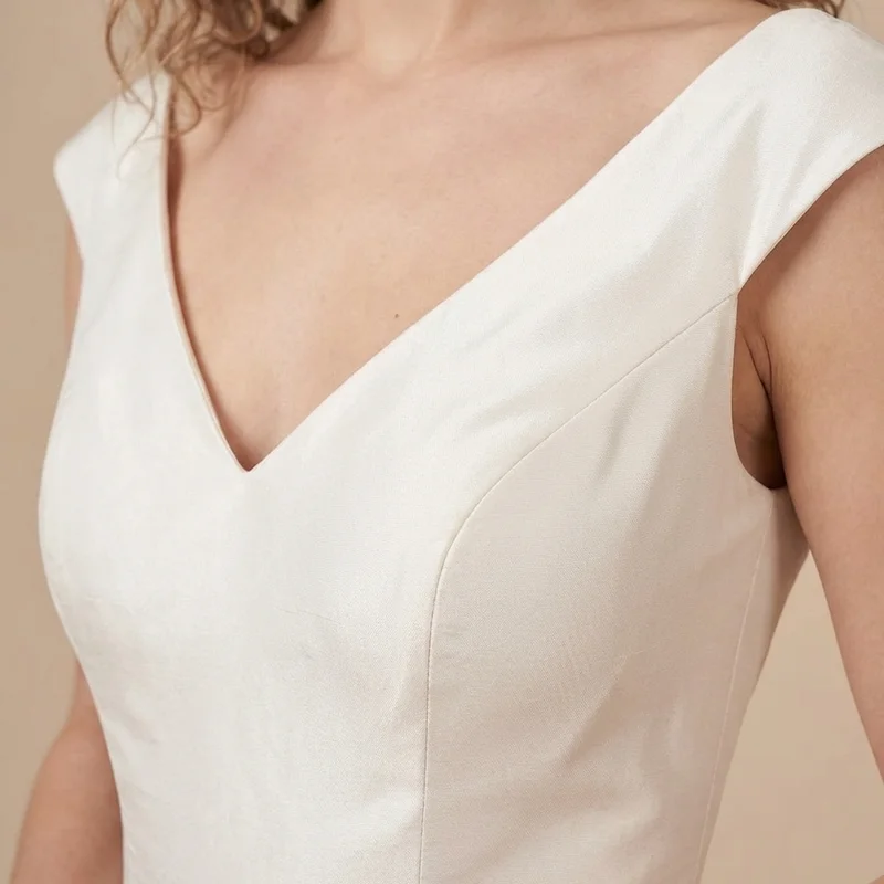 Isabelle Taffeta A-Line Wedding Dress with Pockets - 3