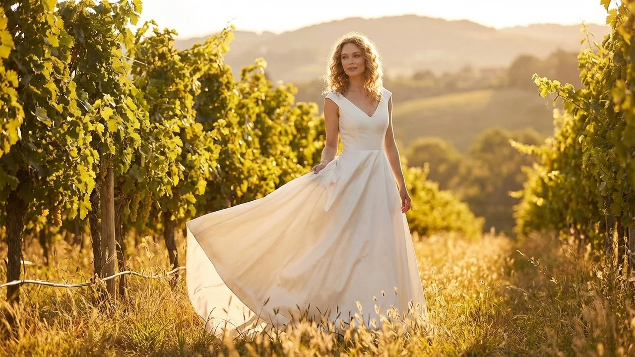 Isabelle Taffeta A-Line Wedding Dress with Pockets - 6