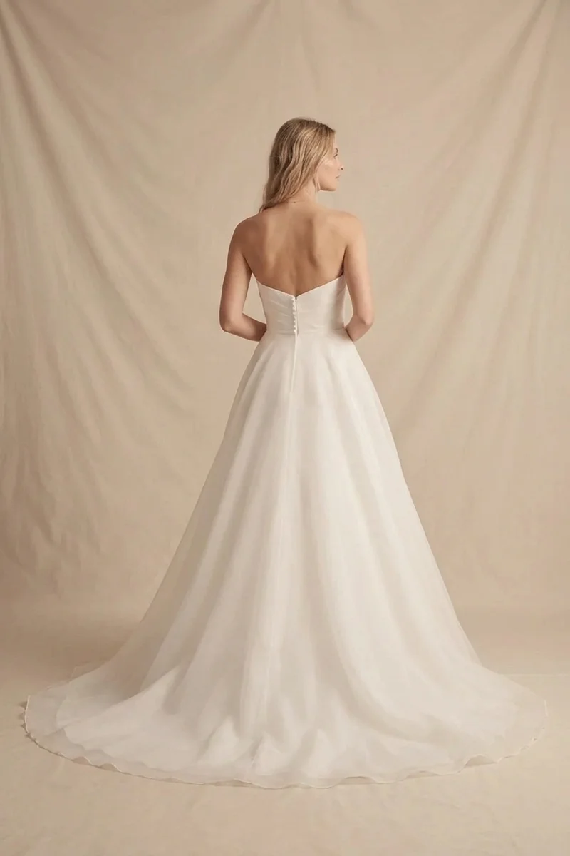 White Organza Princess Ball Gown - 2