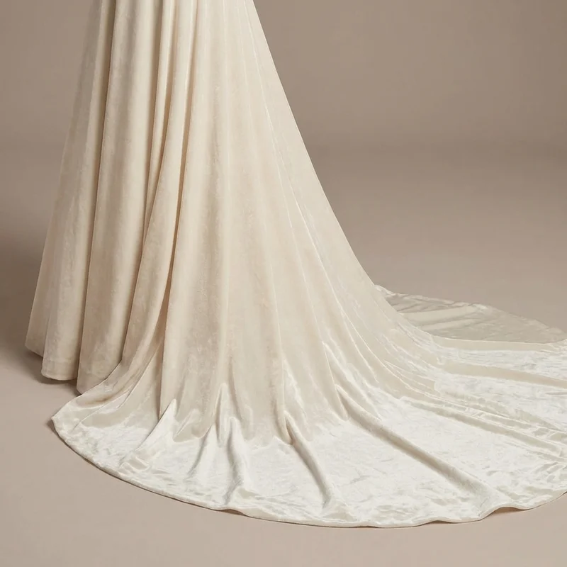 Vivienne Velvet A-Line Winter Wedding Dress - 4